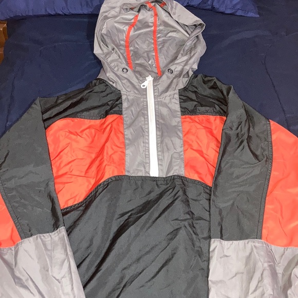 Windbreaker Jacket - Orange, Grey, White - Picture 4 of 5